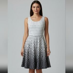 Haani Monochrome Diamond Pattern Mini Dress